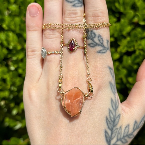 Jewelry - Orange calcite interchangeable necklace
